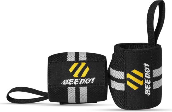 Black & Grey Weightlifting Wrist Wraps