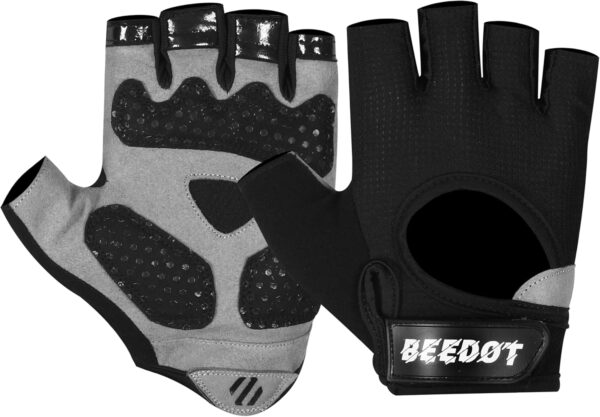 Black/Grey Premium Microfiber Gym Gloves