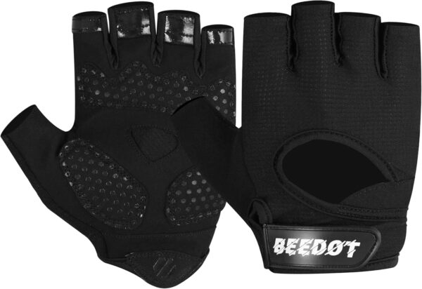 Black Premium Microfiber Gym Gloves