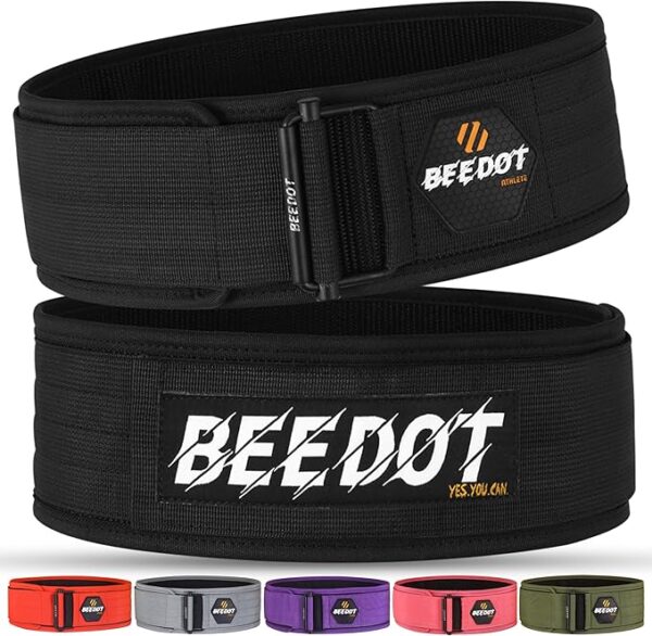 Black Nylon Weight Lifting Belt 4 Inch