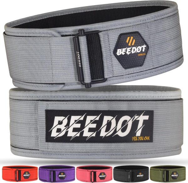 Grey Nylon Weight Lifting Belt 4 Inch