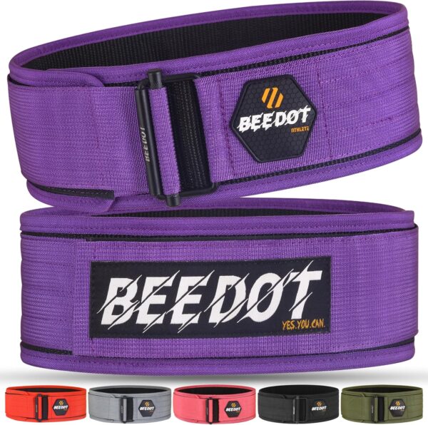 Purple Nylon Weight Lifting Belt 4 Inch