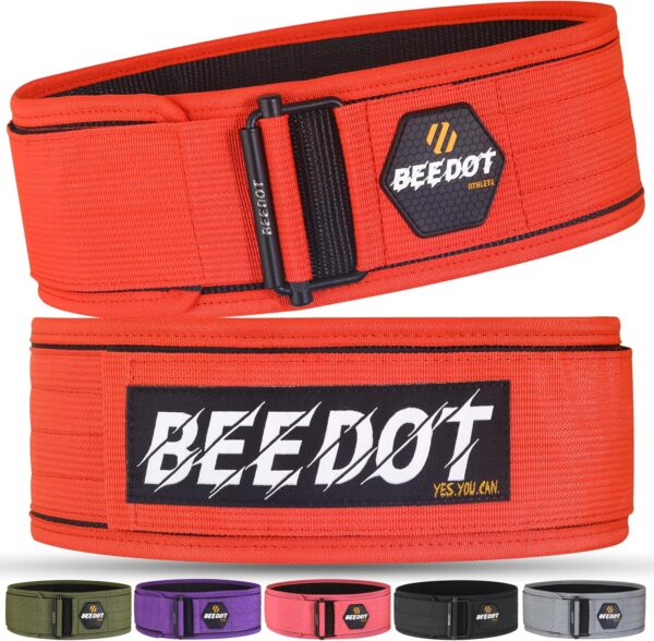 Red Nylon Weight Lifting Belt 4 Inch